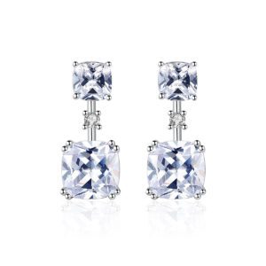 White Gemstone Earrings Foreign Trade Hot Selling Sterling Silver Jewelry