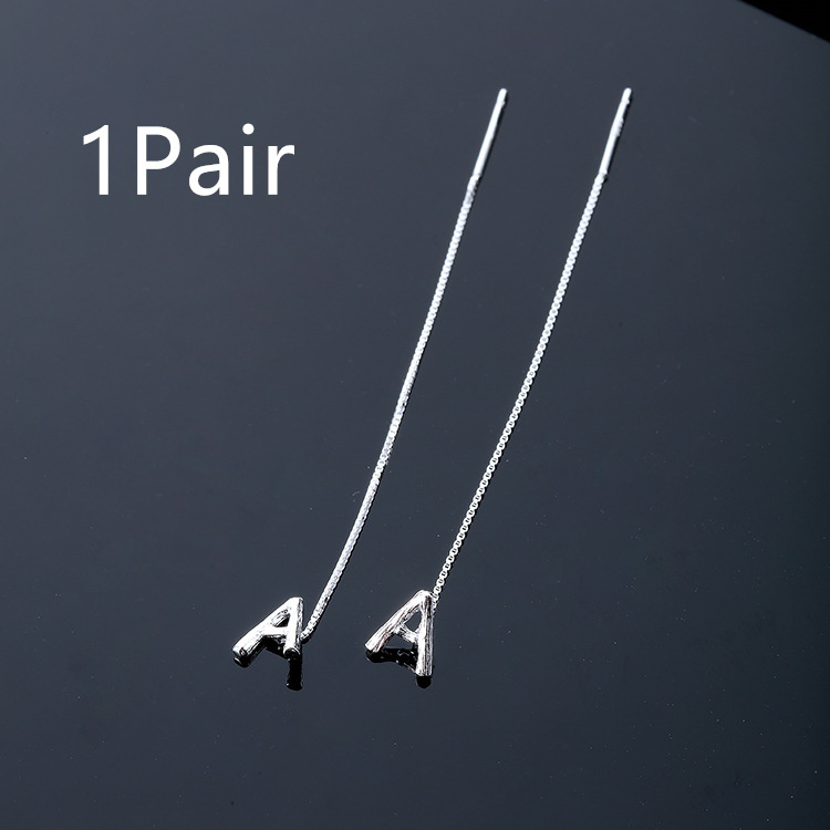 Fashion Jewelry 925 Sterling Silver 26 Letters Drop Earrings For Women Classic English Minimalism Student Earring Friends Party Jewelry Gift - Image 2