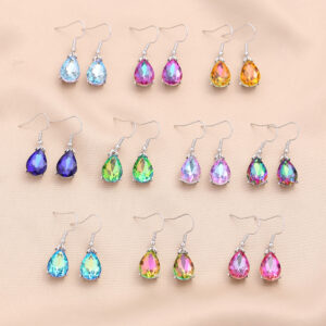 Color Zircon Atmospheric Shiny Ear Studs
