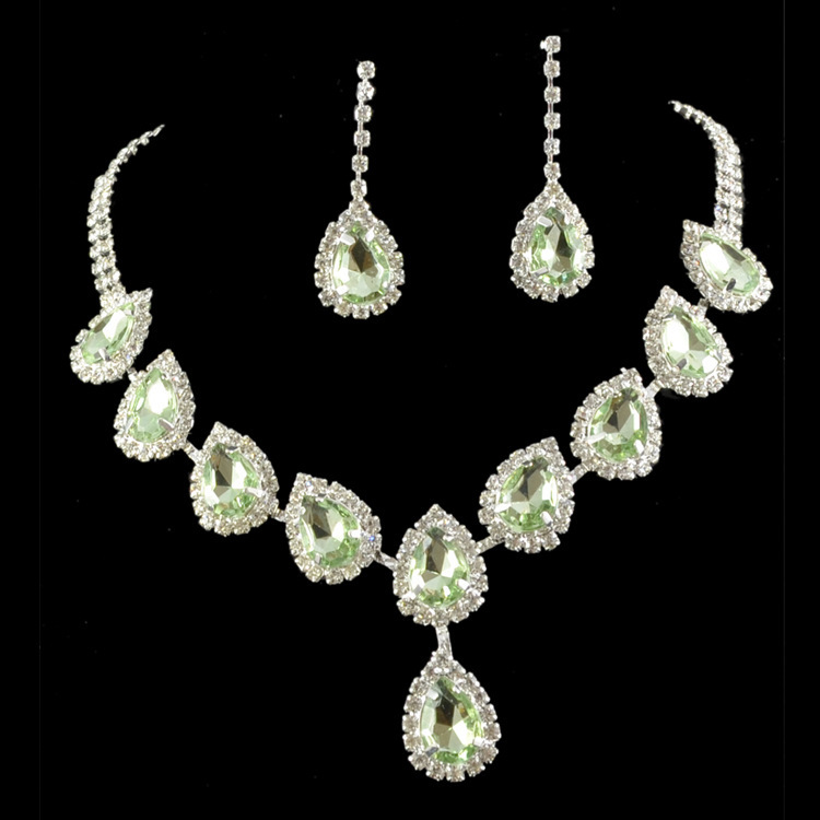 Bridal Jewelry Set Color Rhinestone Necklace - Image 5