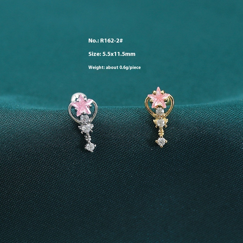Fairy Micro Inlaid Zircon Love Key Small Ear Studs - Image 7
