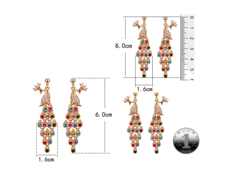 Creative Crystal Peacock Bridal Jewelry Set - Image 3