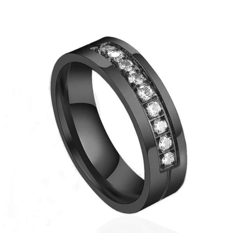Simple Car Line Men s Titanium Steel Ring Zircon Couple Ring - Image 3