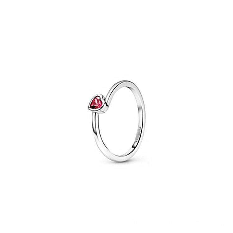 Sterling Silver Ring Rose Gold Solitaire Ring Epoxy Love Heart Ring - Image 9