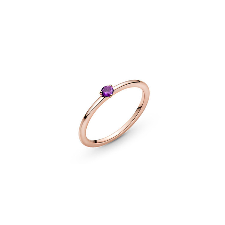 Sterling Silver Ring Rose Gold Solitaire Ring Epoxy Love Heart Ring - Image 7