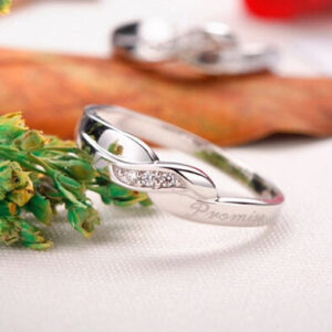 Commitment couple ring white copper plated platinum couple ring engagement engagement ring men and women jewelry