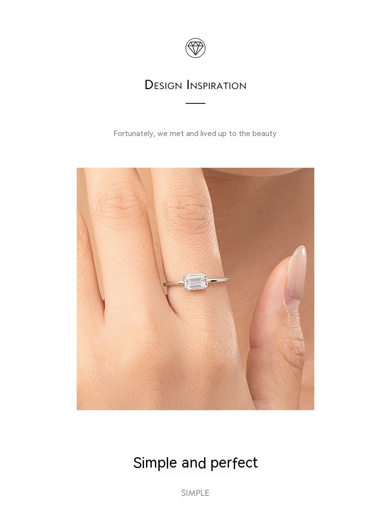 S925 Sterling Silver Sweet Heart Marriage Engagement Ring - Image 10