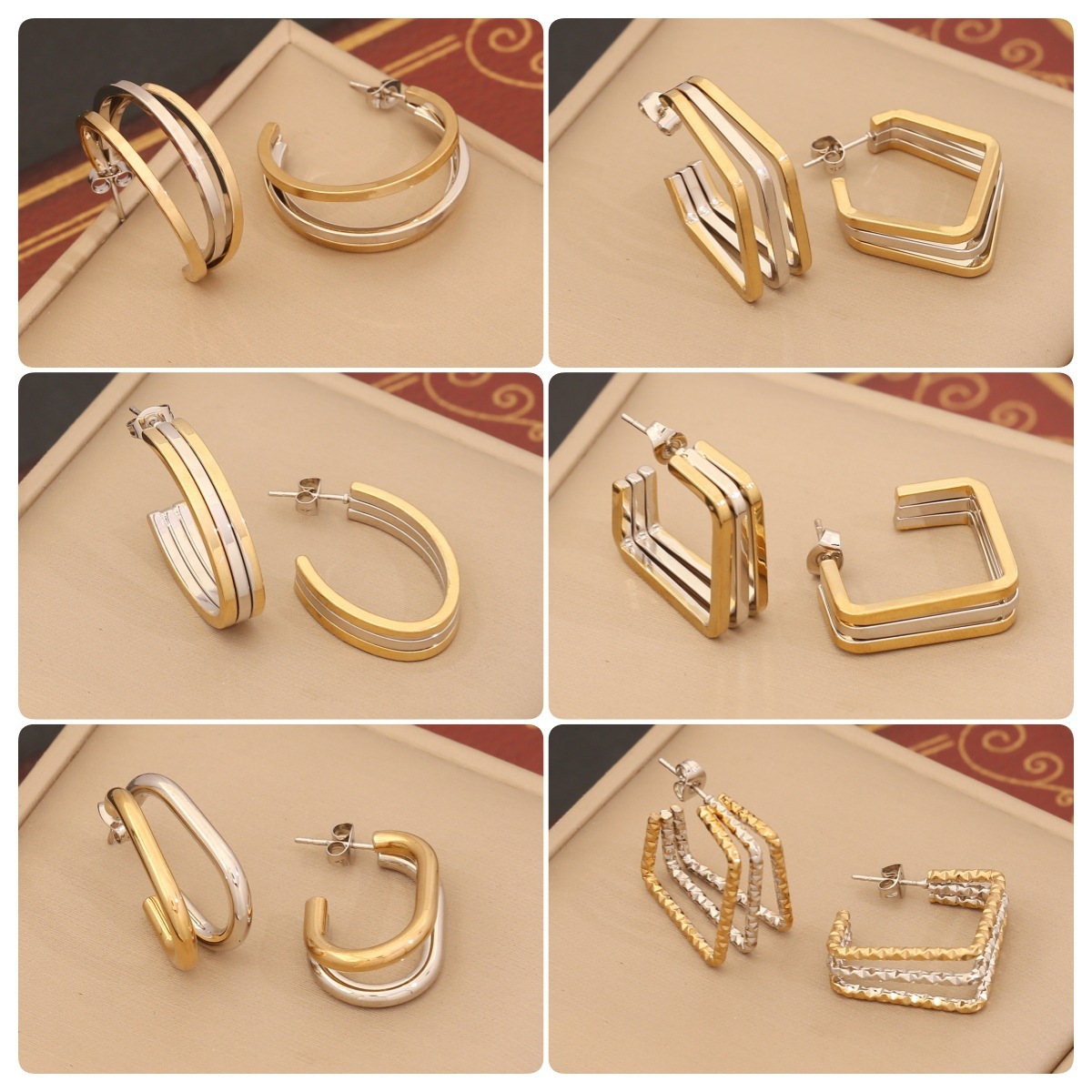 Personalized Linear Stainless Steel Earrings - Image 2