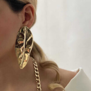 Europe And America Cross Border E-commerce Ornament Exaggerated Alloy Leaf Earrings