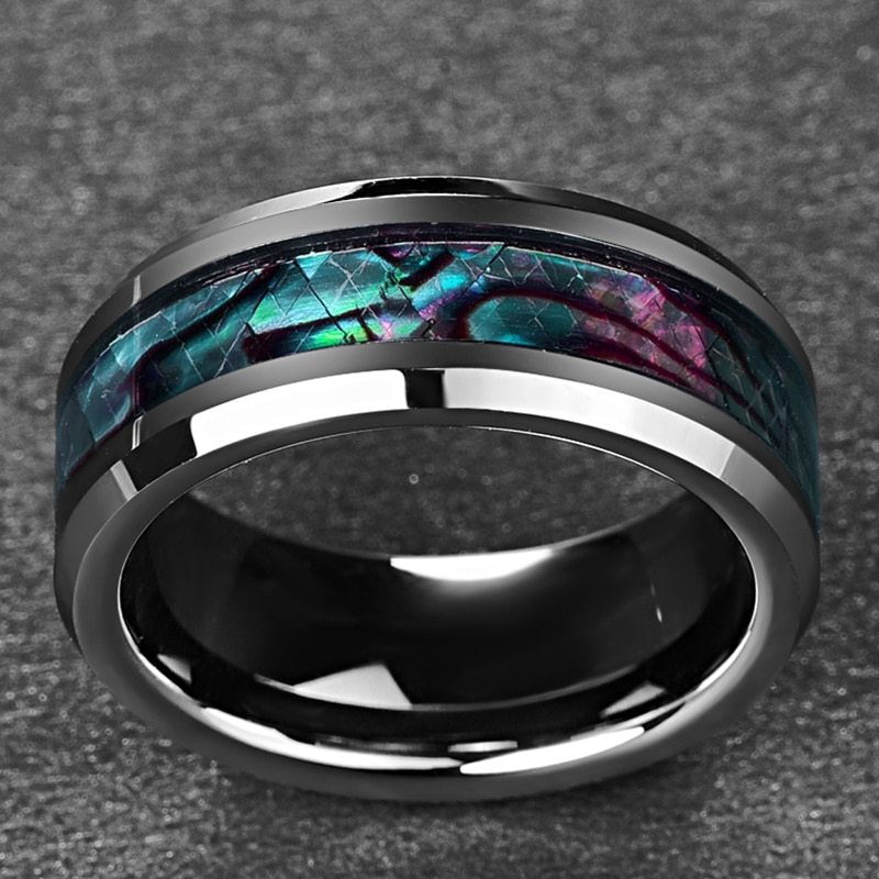 Tungsten Gold Ring With Black Veneer Plating - Image 4