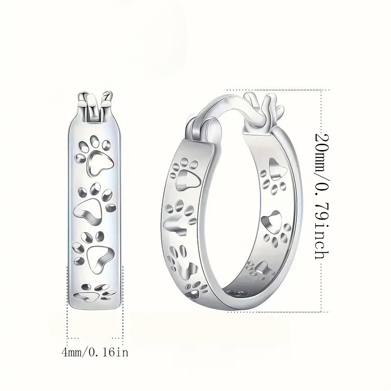 Animal Small Dog Paw Prints Earrings Fashion Exquisite - Image 3