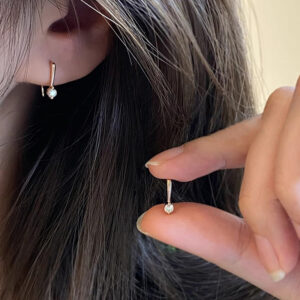 Simple Inlaid Zircon Stud Earrings Minimalist