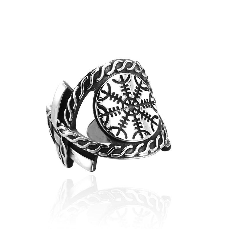 Men's Viking Compass Stainless Steel Ring - Image 6