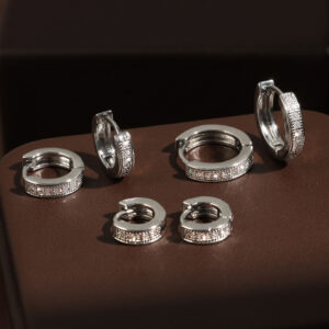 Earrings Women's Fashion Copper Micro Inlay Gold And Silver Zircon