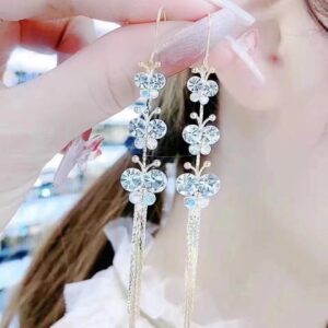 South Korea Butterfly Rhinestone Rhinestone Earrings Women
