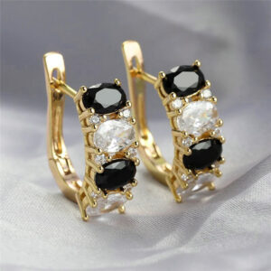 Fashion Personality Black Zircon Earrings For Women