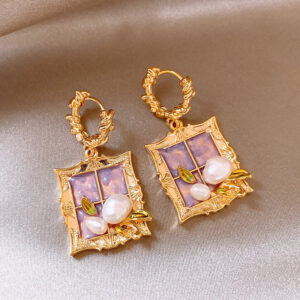 Enamel Oil Painting Style Earrings Are Niche