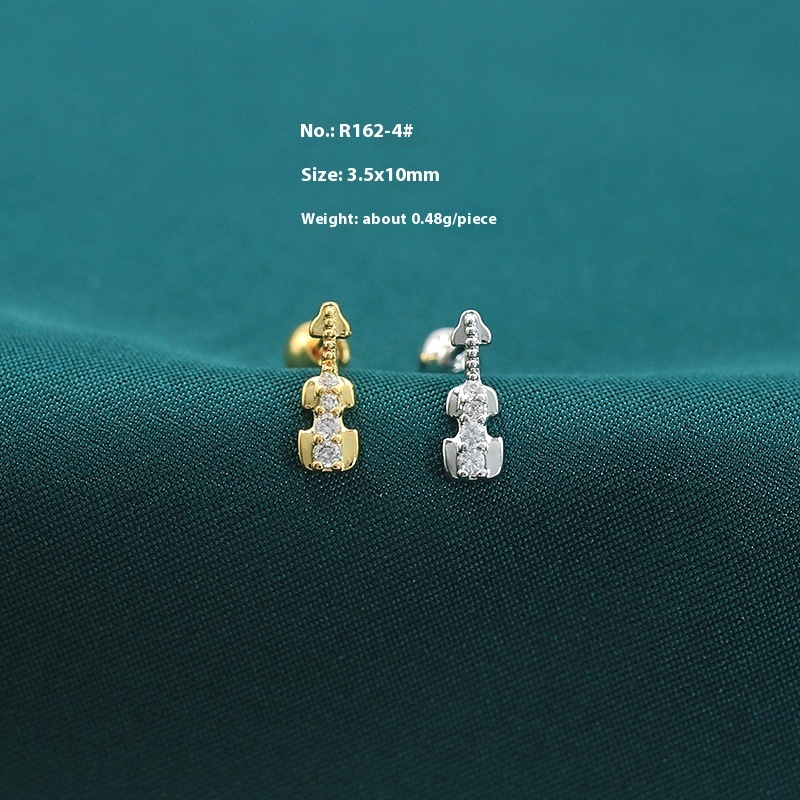 Fairy Micro Inlaid Zircon Love Key Small Ear Studs - Image 9
