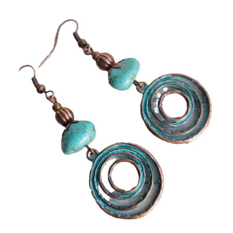 Retro Ethnic Style Earrings Bohemian Turquoise - Image 5