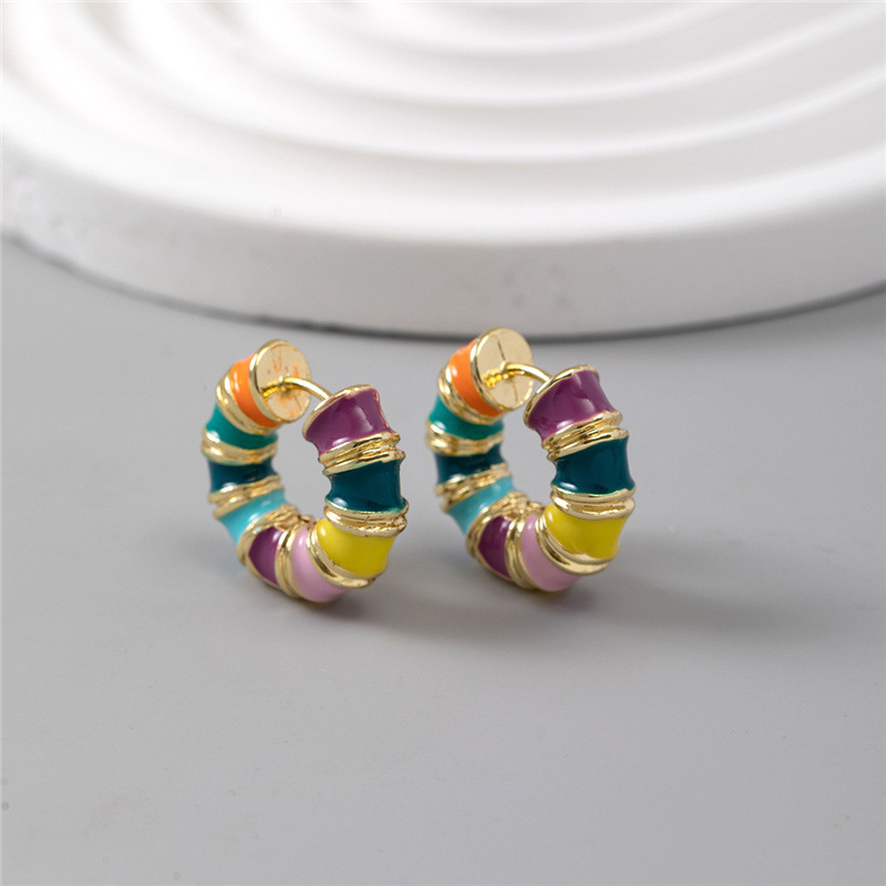 Retro Colorful Oil Macaron Ear Clip