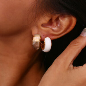 Stainless Steel Gold Plated C- Shaped Earrings