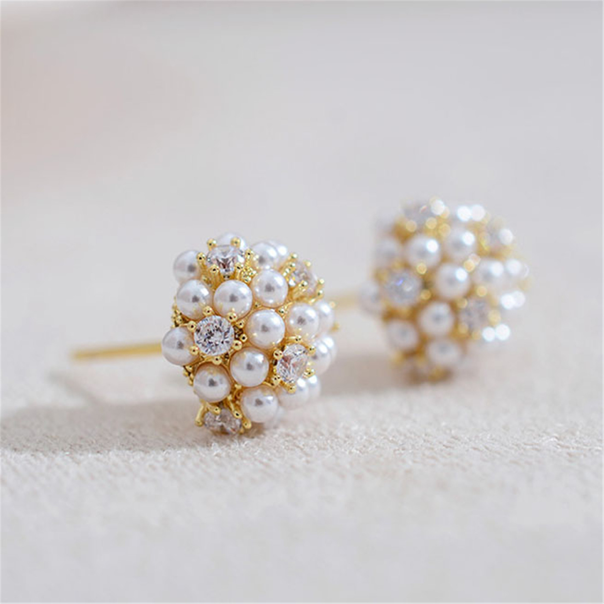 Non-piercing Pearl Rice Ball Ear Studs - Image 4