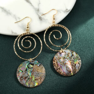 European And American Exaggerated Abalone Shell Earrings SHEIN Popular Niche