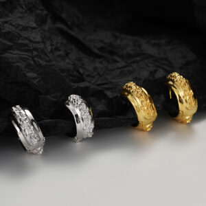 Women's High-grade S925 Sterling Silver Irregular With Personality Texture Ear Clip