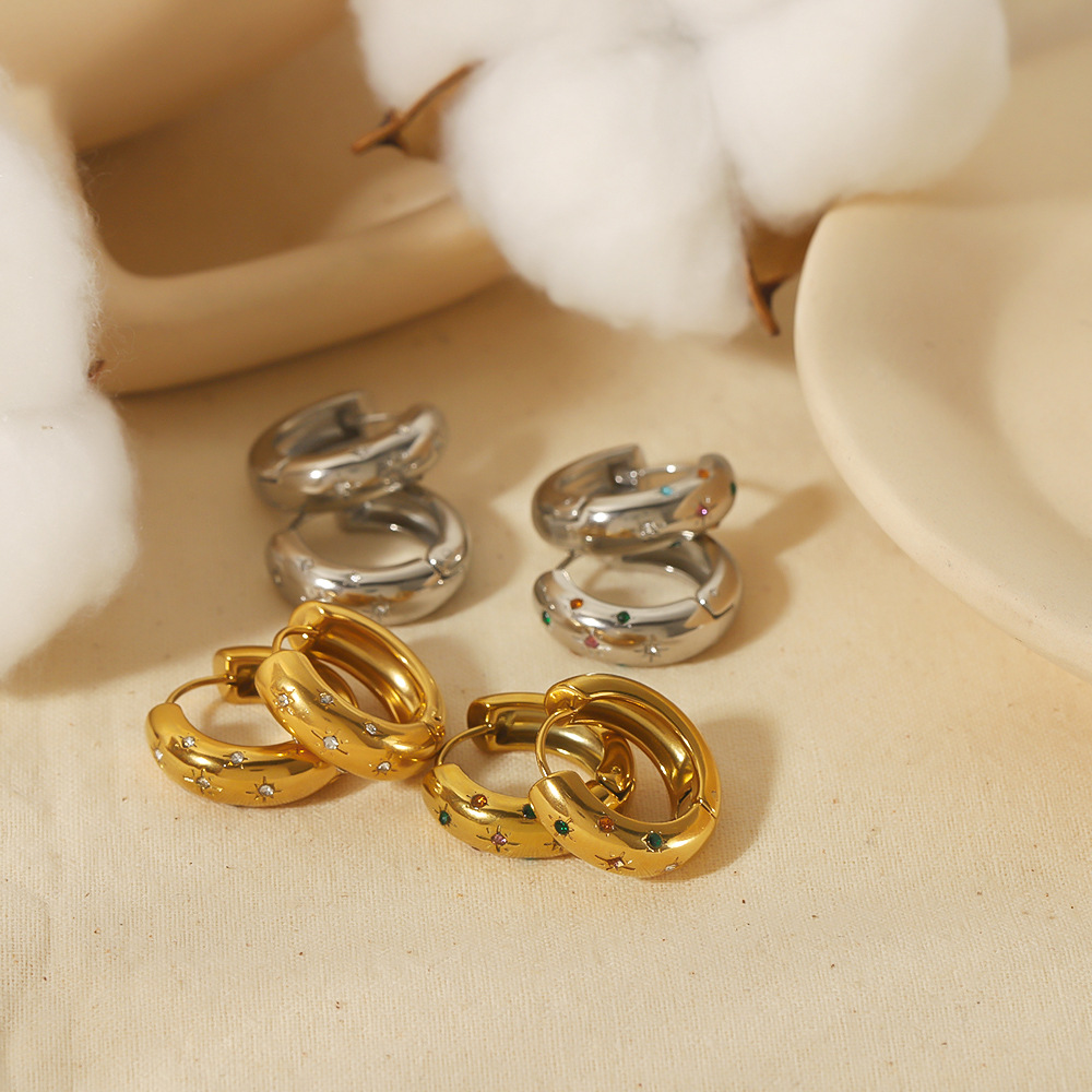 Niche High-grade Sense Does Not Fade 18K Gold Stainless Steel Studs - Image 3
