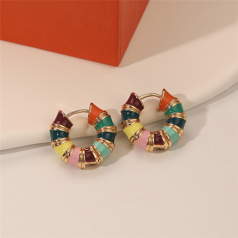 Retro Colorful Oil Macaron Ear Clip - Image 6
