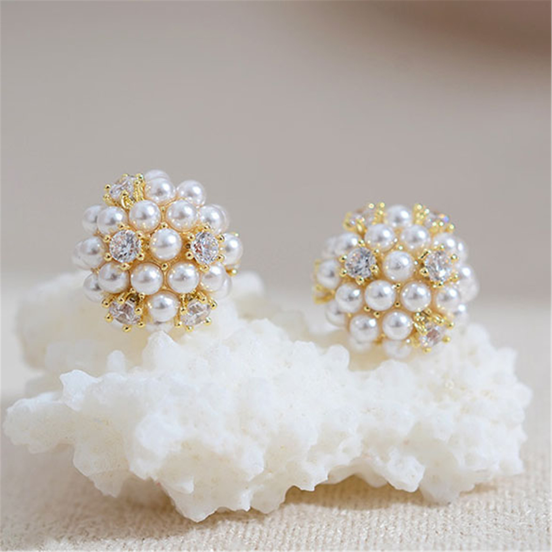 Non-piercing Pearl Rice Ball Ear Studs - Image 3
