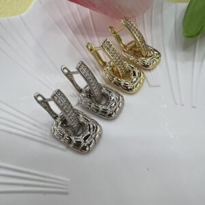 Creative Pure Copper Gold Plated Ear Clip Sterling Silver Needle