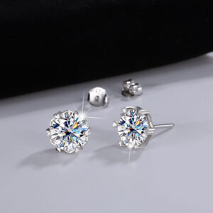 S925 Silver Genuine Goods Moissanite Snowflake Ear Stud