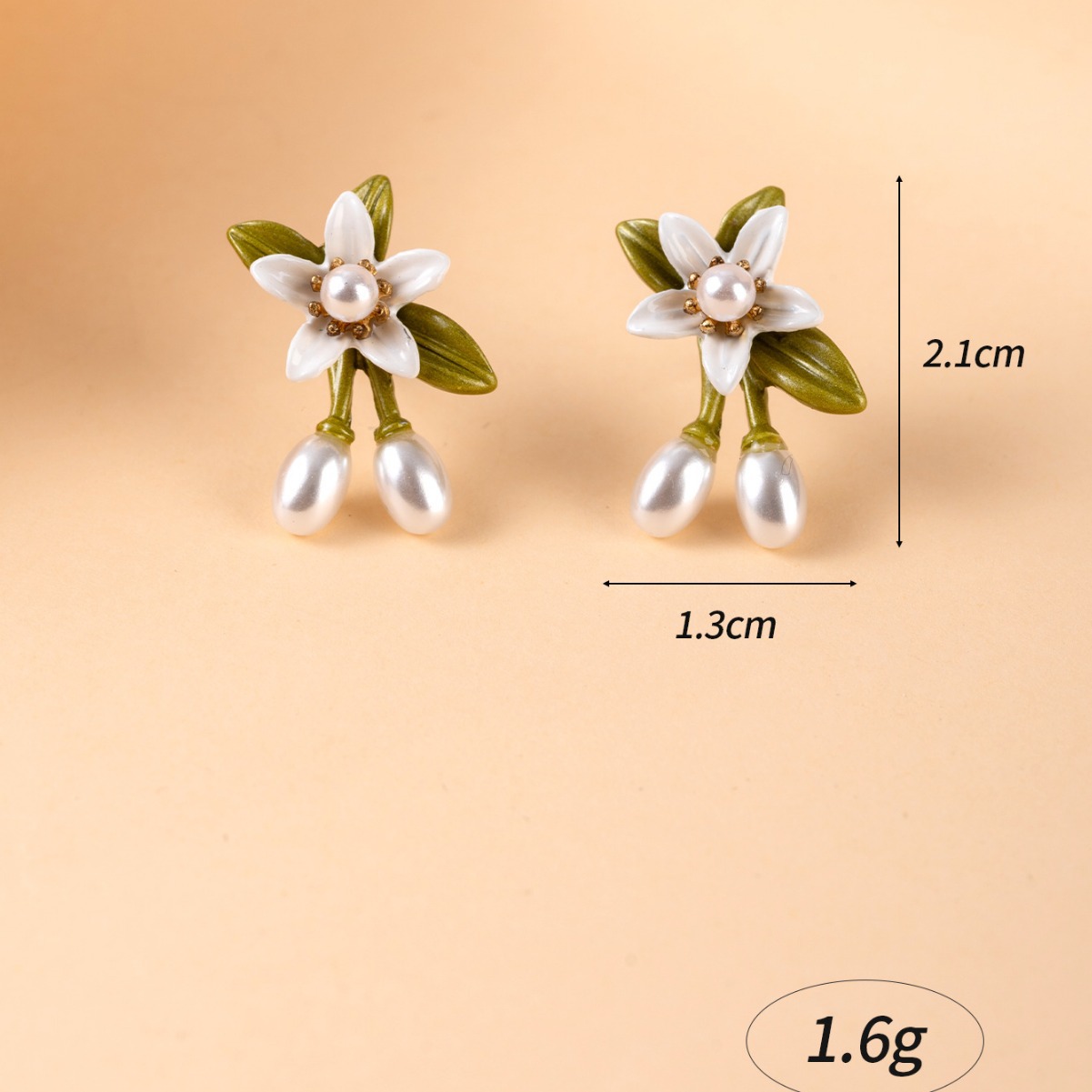 European And American Super Fairy Mori Style Lily Pearl Stud Earrings - Image 4