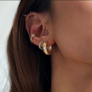 Niche High-grade Sense Does Not Fade 18K Gold Stainless Steel Studs