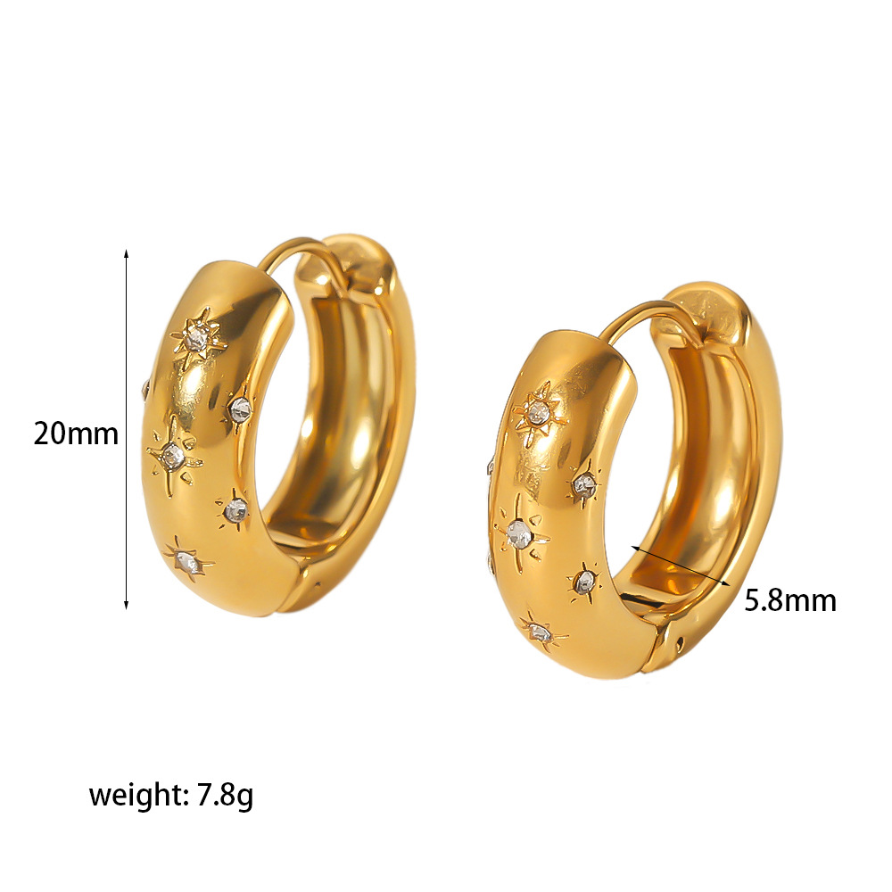 Niche High-grade Sense Does Not Fade 18K Gold Stainless Steel Studs - Image 4