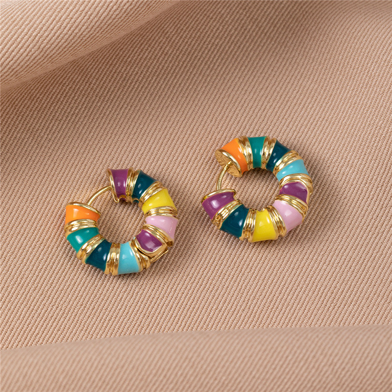 Retro Colorful Oil Macaron Ear Clip - Image 2