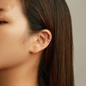 Single Sterling Silver Eight-pointed Stars Ear Clip Simple