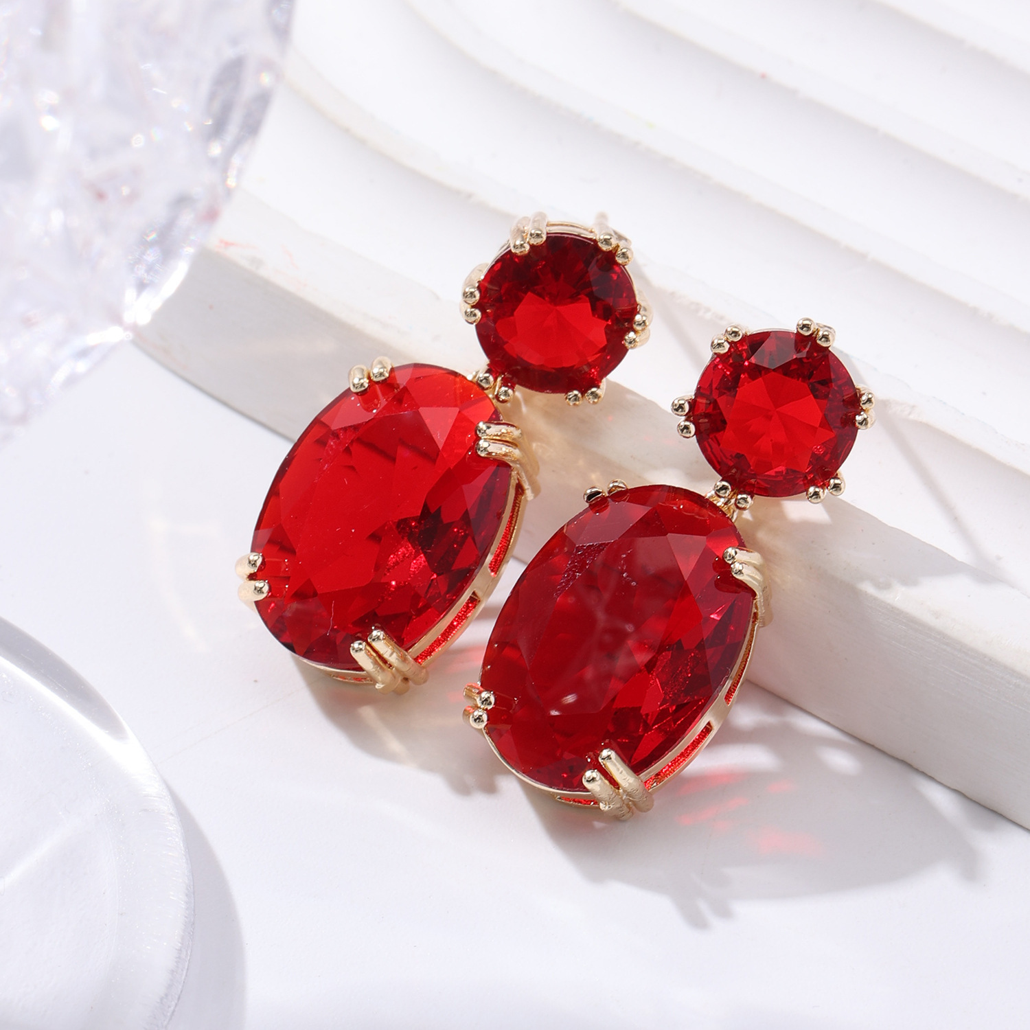 Creative Personality Drop-shaped Alloy Oval Earrings - Image 3