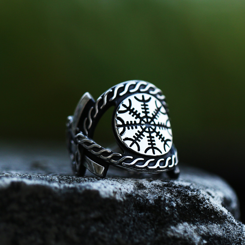 Men's Viking Compass Stainless Steel Ring - Image 3